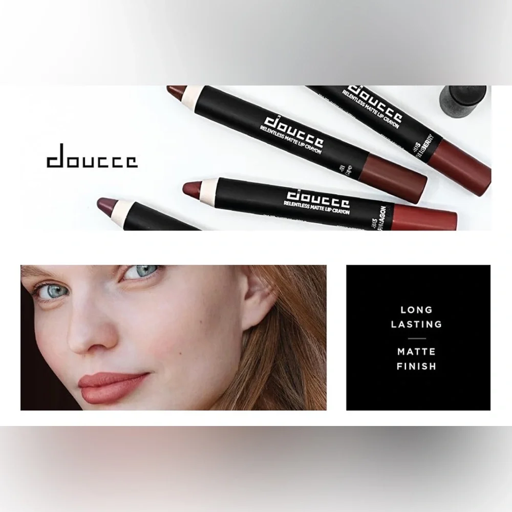 NEW DOUCCE Relentless Matte Lip Crayon in Busy Lizzie